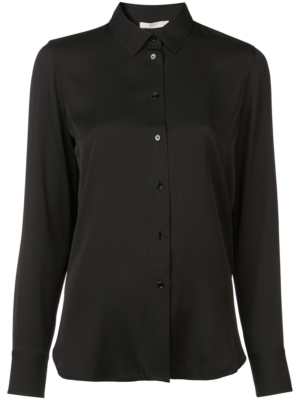 Pearl Button Mandarin Collar Stretch Silk Blouse