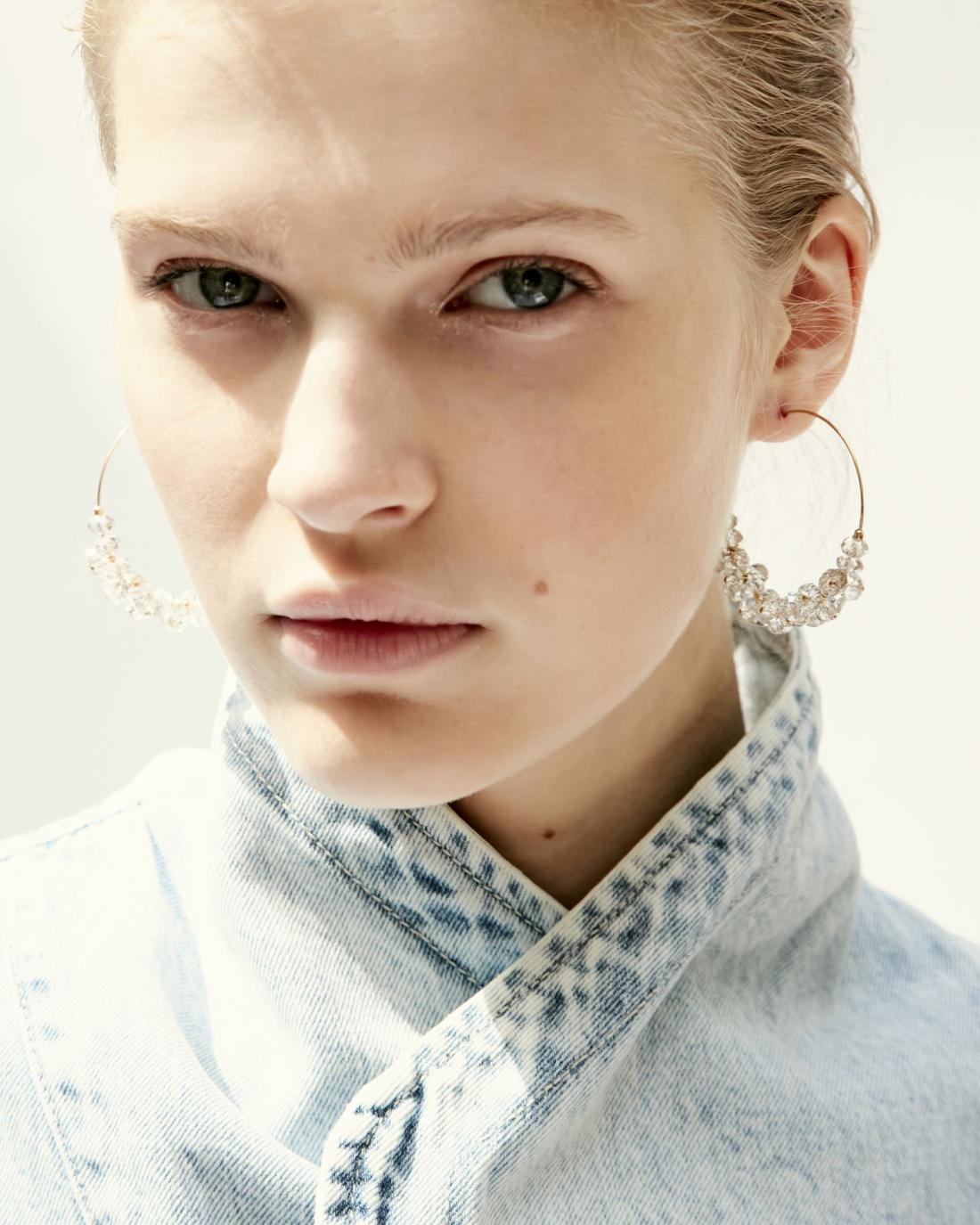 Isabel Marant bead-embellished hoop earrings - Neutrals