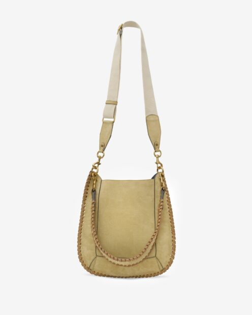 Oskan Suede Hobo Bag Beige Crush Concept